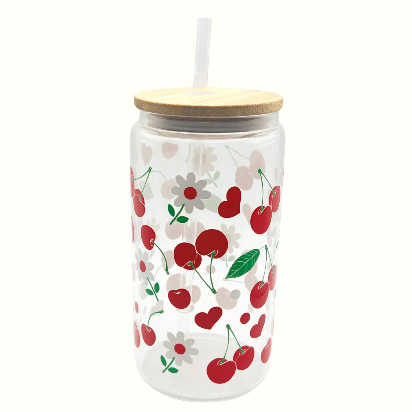 16oz Cherry Blossom Glass Can
