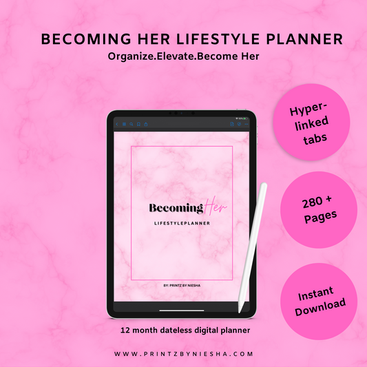 Becoming Her Lifestyle Planner (Digital Download, Instant Access)