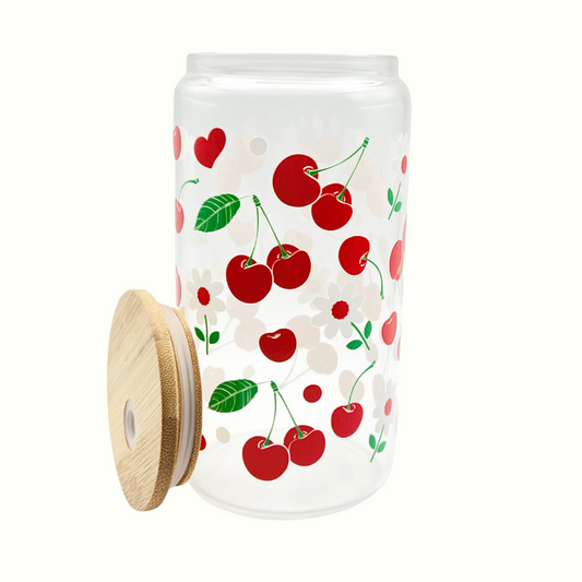 16oz Cherry Blossom Glass Can