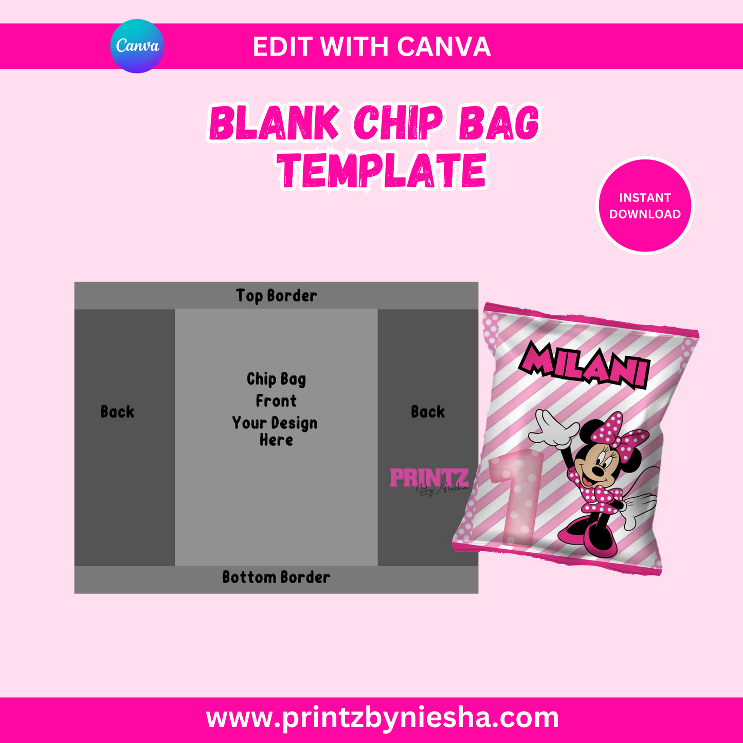 Blank Chip Bag Template