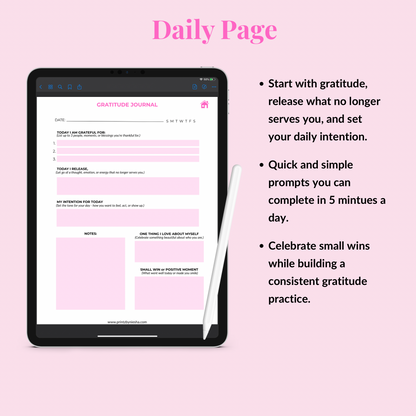 30-Day Gratitude Journal (Digital Download, Instant Access)