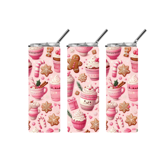 Pink Christmas 20 oz Tumbler