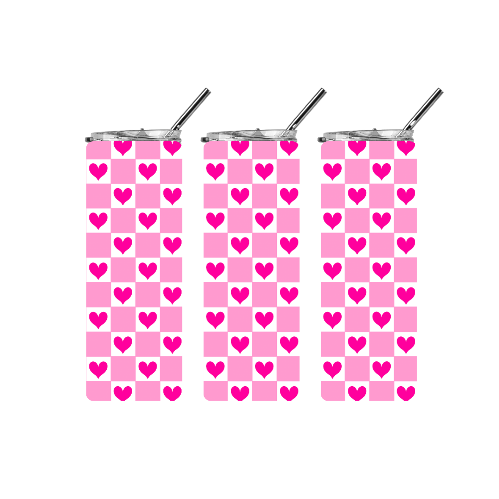 Pink Hearts 20 oz Tumbler