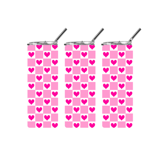 Pink Hearts 20 oz Tumbler