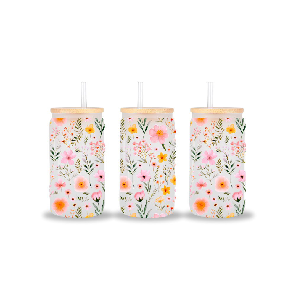 Wild Flowers 16 Oz Glass Can