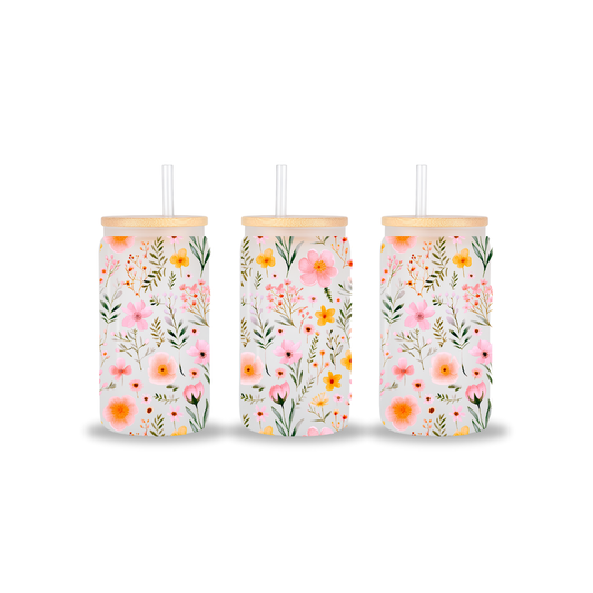 Wild Flowers 16 Oz Glass Can